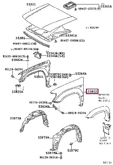 Toyota 53802-6A020 Wing 538026A020