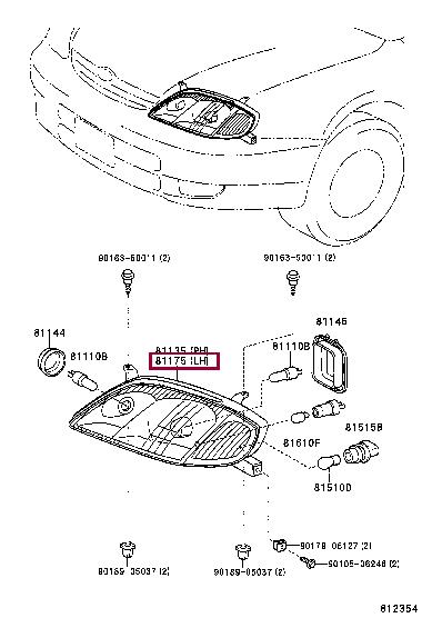 8117013330 Toyota Headlamp