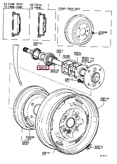 Toyota 04421-30012 Wheel bearing kit 0442130012