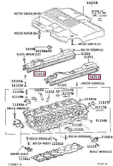 Toyota 11213-46030 Gasket, cylinder head cover 1121346030