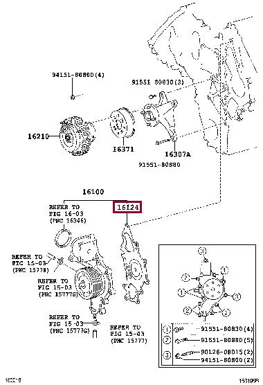 1612451010 Toyota Gasket, water pump