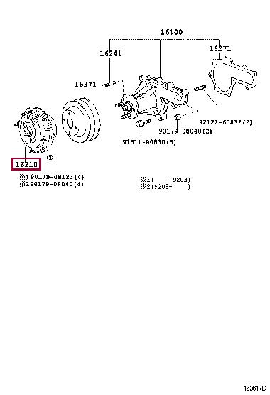 Toyota 16210-17070 Viscous coupling assembly 1621017070