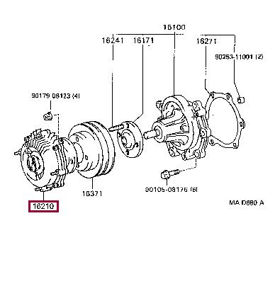 Toyota 16210-54200 Viscous coupling assembly 1621054200