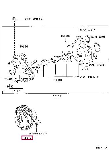 1621076010 Toyota Viscous coupling assembly