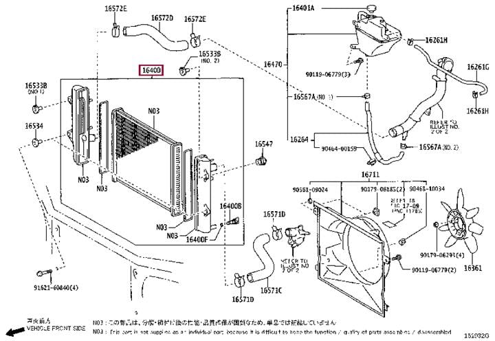 Toyota 16400-67230 Engine cooling radiator 1640067230 1640067230 Toyota Engine cooling radiator