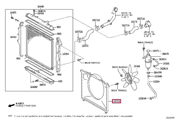 167110L050 Toyota Radiator diffuser