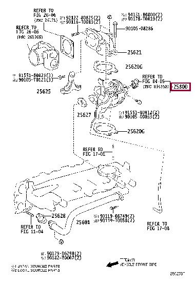 2580030120 Toyota EGR Valve