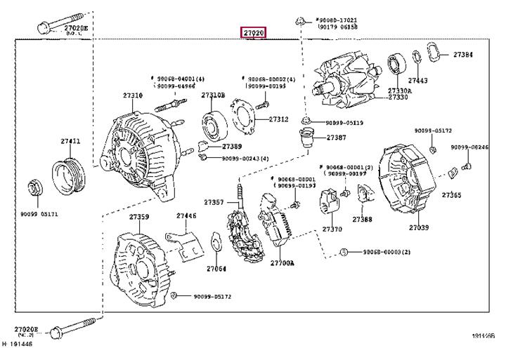 Toyota 27060-0H100 Alternator 270600H100 270600H100 Toyota Alternator
