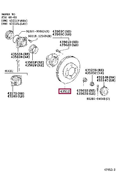 Toyota 43512-60160 Brake disc 4351260160