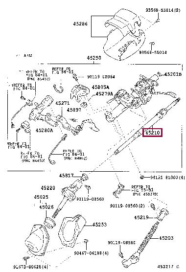 4521035250 Toyota Steering shaft
