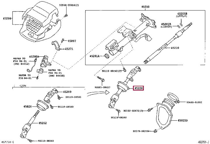 4522033270 Toyota Steering shaft