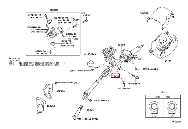 4526005130 Toyota Steering shaft