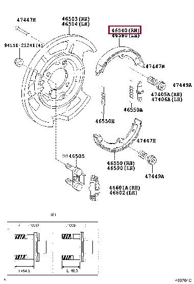 Drum brake shoe Toyota 46530-30021