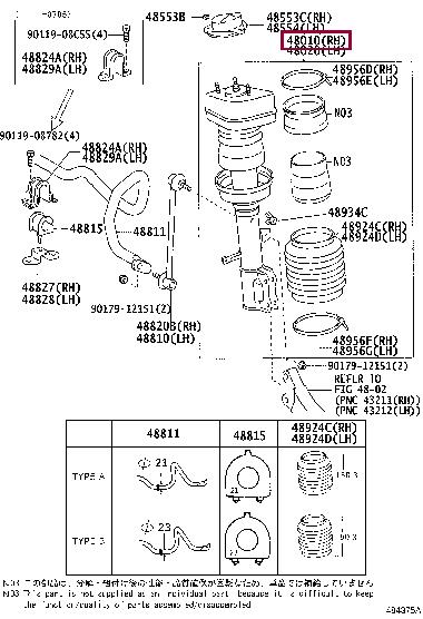 Toyota 48010-48040 Front oil and gas suspension shock absorber 4801048040