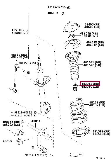 Toyota 48331-33030 Rubber buffer, suspension 4833133030