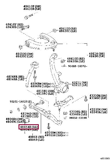 Toyota 48654-22050 Control arm bushing 4865422050 4865422050 Toyota Control arm bushing