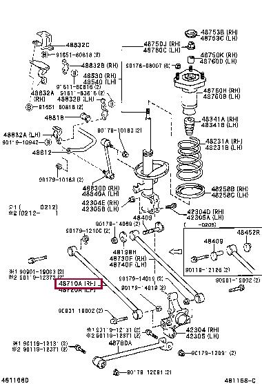 Toyota 48710-48020 Track Control Arm 4871048020