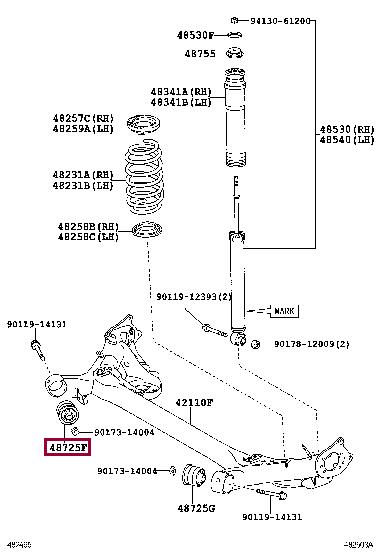 Toyota 48725-12590 Control Arm-/Trailing Arm Bush 4872512590