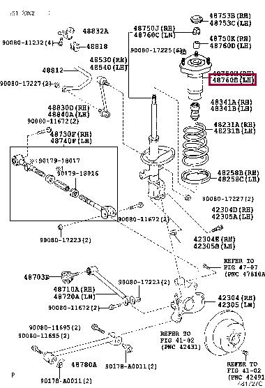 Toyota 48760-0E010 Rear shock absorber support 487600E010