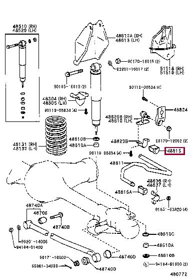 Toyota 48815-60040 Front stabilizer bush 4881560040