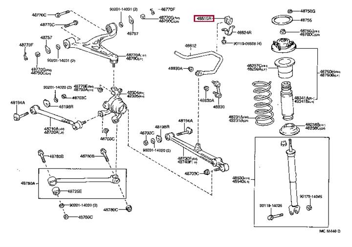 Toyota 48818-30070 Rear stabilizer bush 4881830070