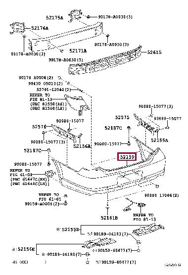 52159AC904 Toyota Bumper rear
