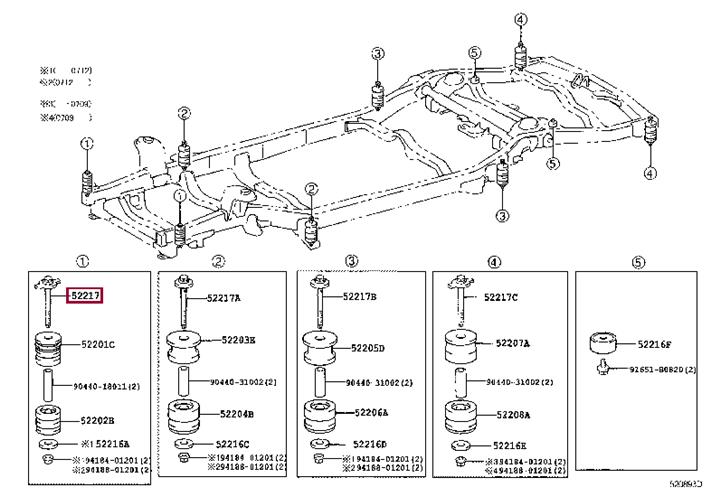 Toyota 52217-35180 Bolt 5221735180 5221735180 Toyota Bolt