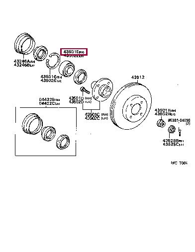 Toyota 90080-36087 Front wheel bearing 9008036087