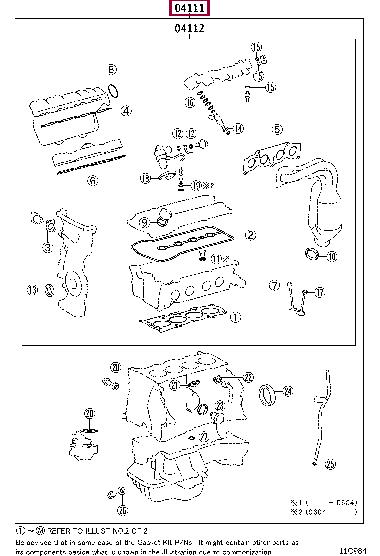 041110H380 Toyota Full Gasket Set, engine