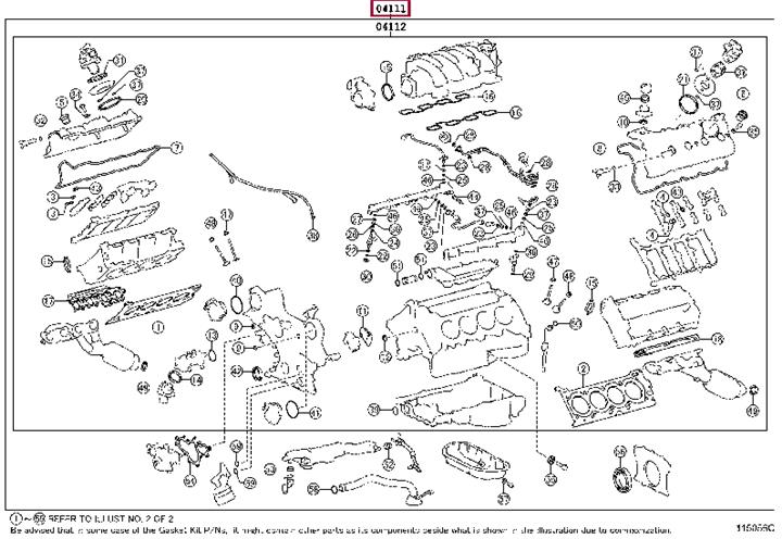 Toyota 04111-38171 Full Gasket Set, engine 0411138171