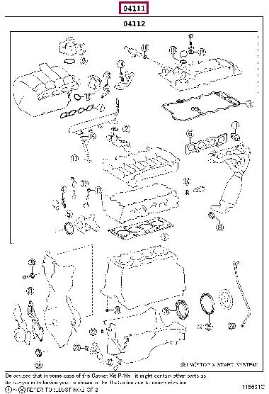 0411147077 Toyota Full Gasket Set, engine