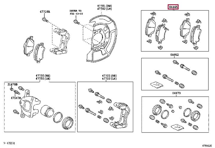Toyota 04465-02190 Brake Pad Set, disc brake 0446502190