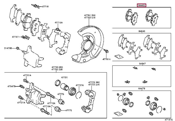 Toyota 04465-52031 Brake Pad Set, disc brake 0446552031