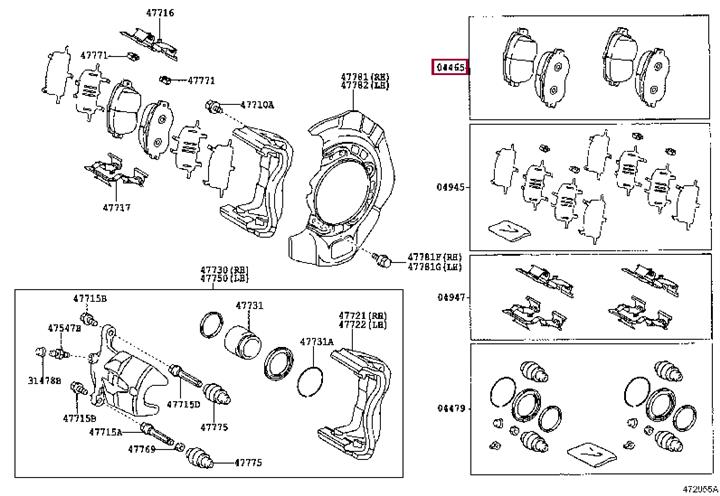 Toyota 04465-65021 Brake Pad Set, disc brake 0446565021