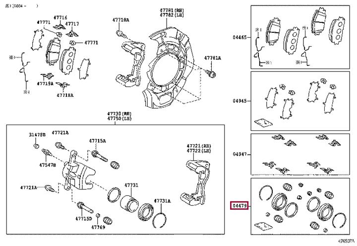 Toyota 04478-33130 Repair Kit, brake caliper 0447833130