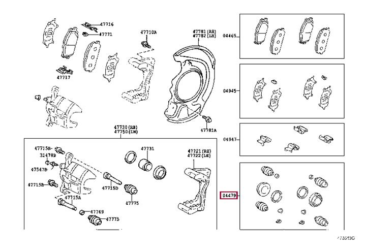 Toyota 04478-48160 Repair Kit, brake caliper 0447848160