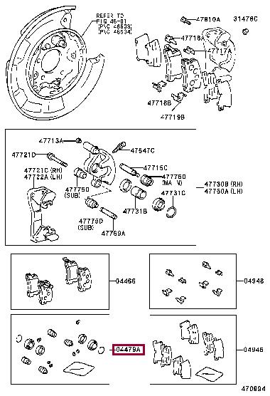 Toyota 04479-48010 Repair Kit, brake caliper 0447948010