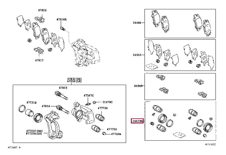 Toyota 04479-48110 Repair Kit, brake caliper 0447948110