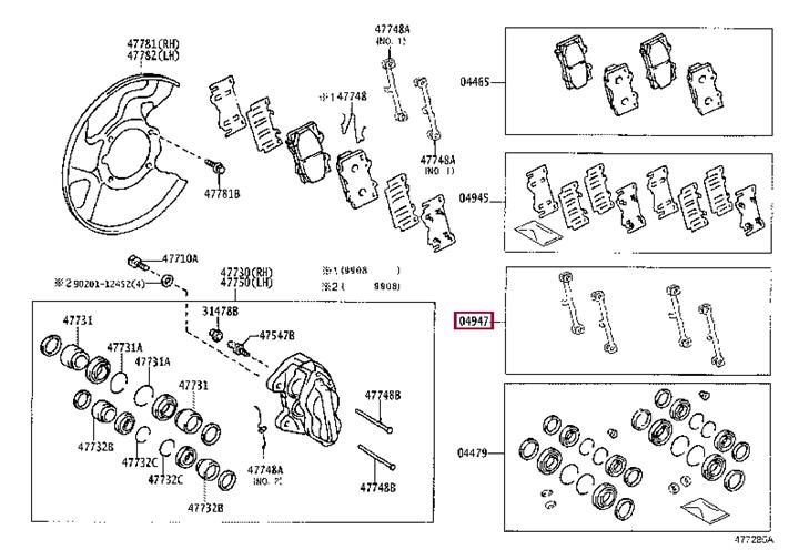 Toyota 04947-60100 Mounting kit brake pads 0494760100