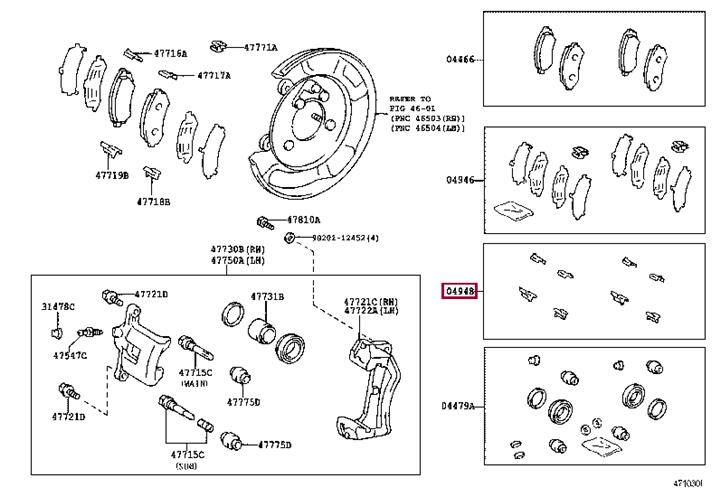 0494860010 Toyota Brake pad fitting kit