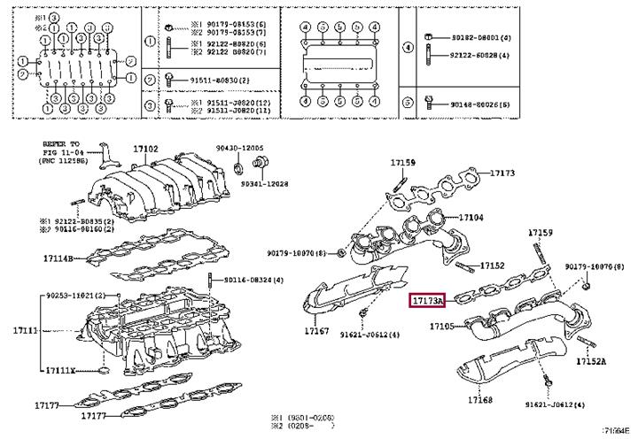 1719850010 Toyota Exhaust manifold gasket