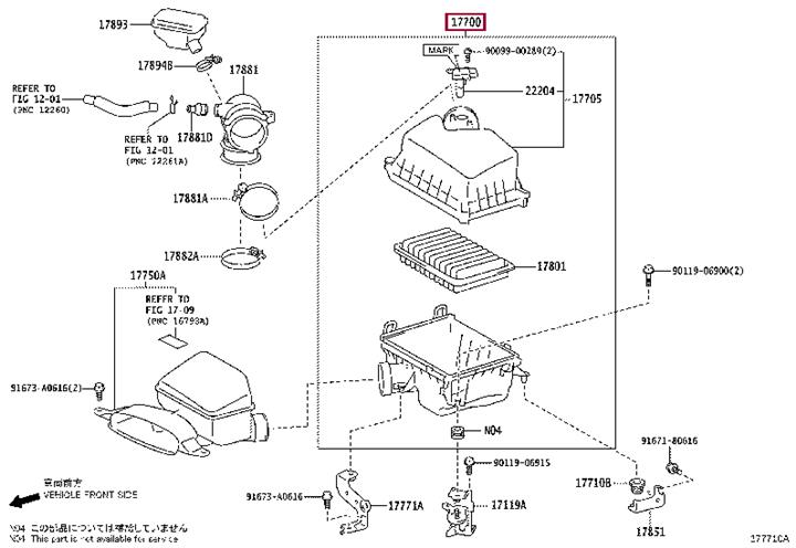 1770036230 Toyota Air cleaner filter box