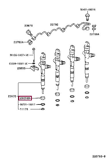Fuel injector O-ring Toyota 23256-27010