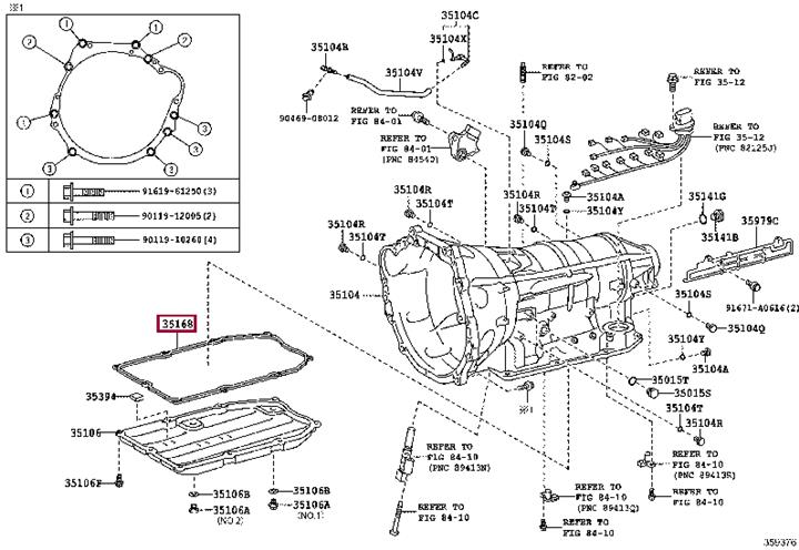 3516850010 Toyota Automatic transmission oil pan gasket