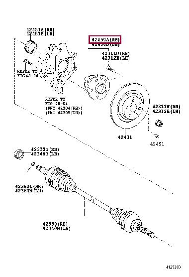 Toyota 42410-50042 Wheel hub with rear bearing 4241050042