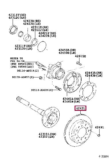 Toyota 42431-0C011 Rear ventilated brake disc 424310C011
