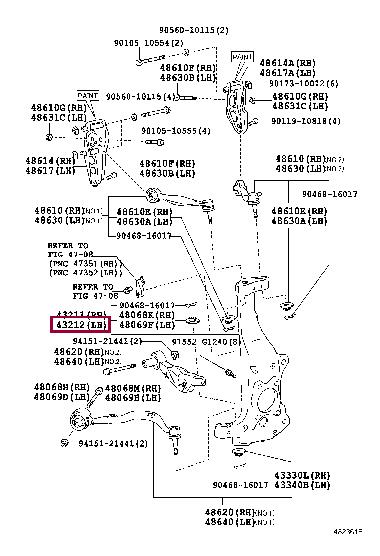 Toyota 43202-59075 Left rotary knuckle 4320259075