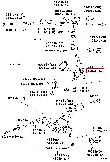 432120C012 Toyota Knuckle swivel