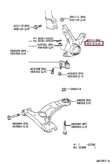 4321239025 Toyota Knuckle swivel