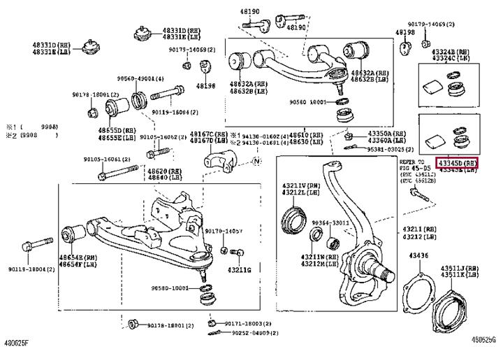 Ball joint Lexus LX: 4334569015 Toyota Anther ball top front upper